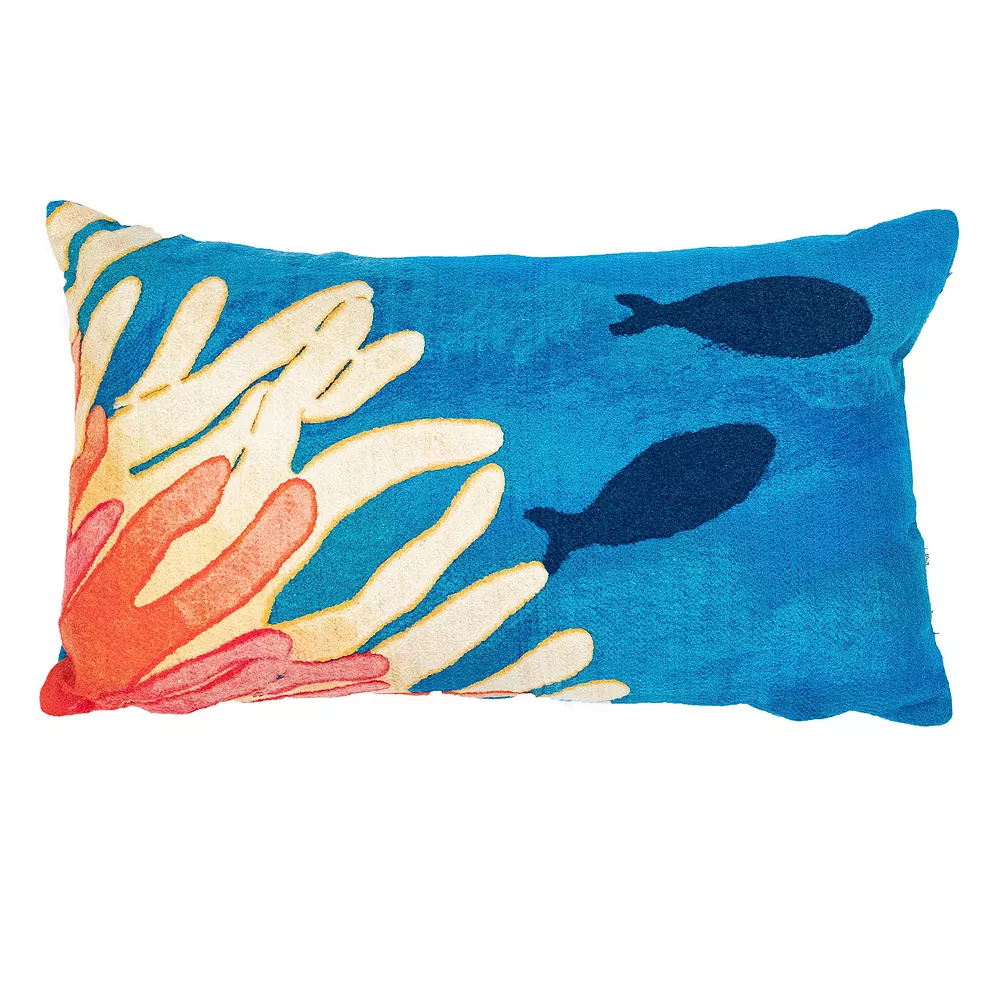 Liora Manne Visions III Reef and Fish Indoor Outdoor Throw Pillow