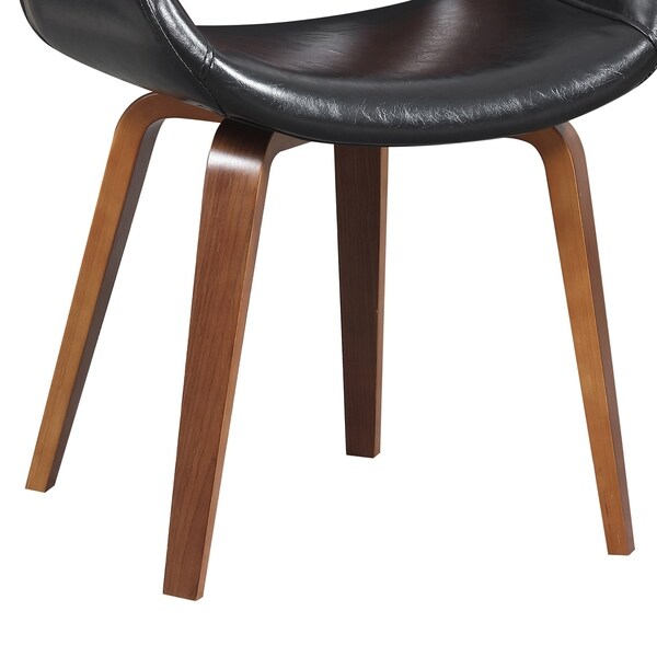 Wood and Faux Leather Mid-Century 18-Inch Dining Chair