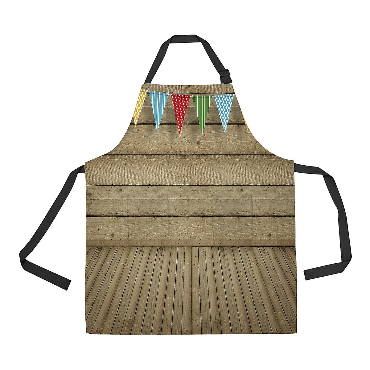 Wood S Flags Copy Space Apron Home Kitchen Apron With Pockets