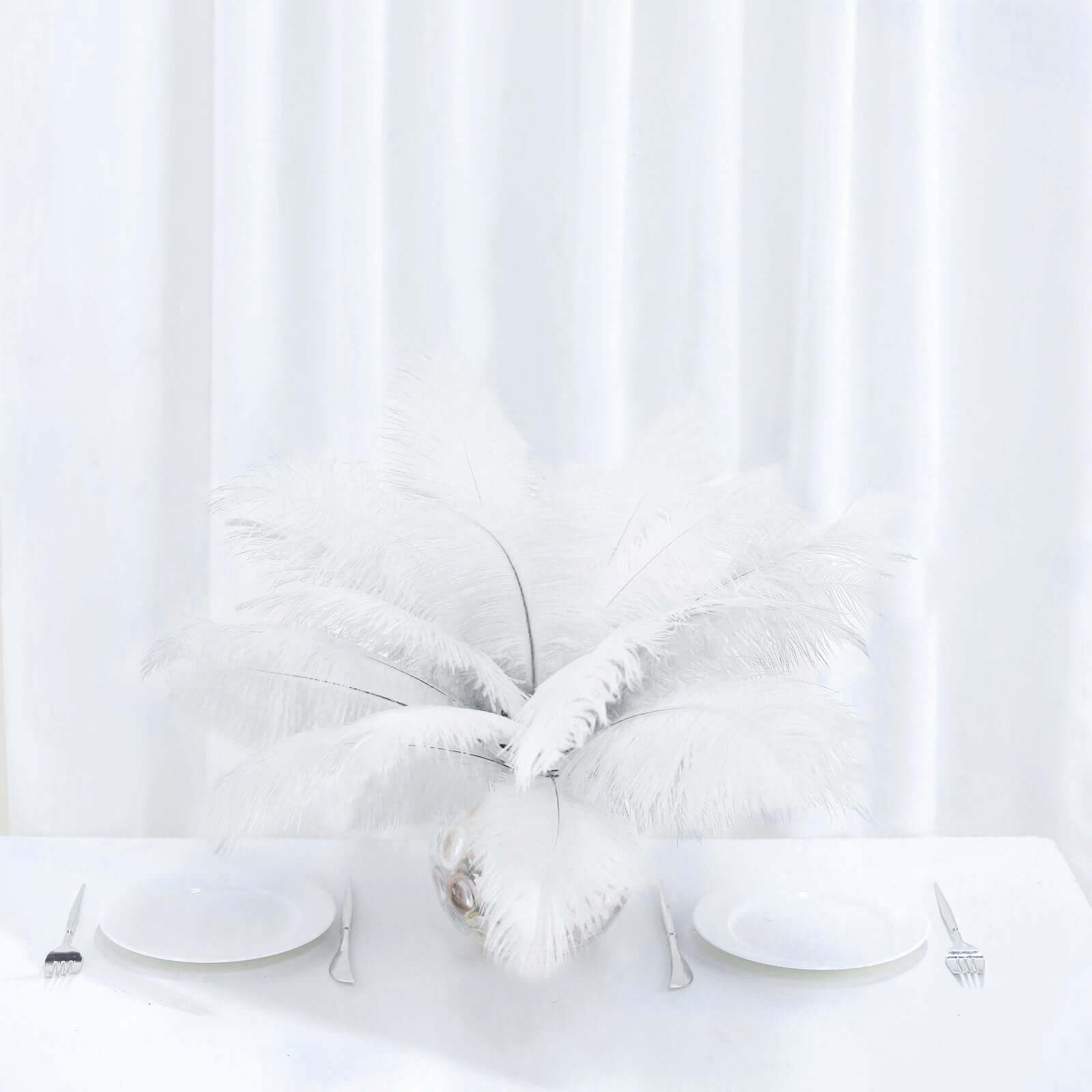 12 Pack White Natural Plume Real Ostrich Feathers, DIY Centerpiece Fillers 13