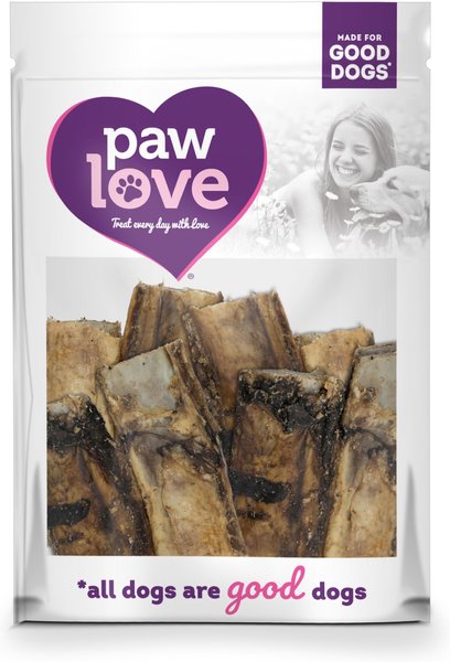 PawLove 5-in Beef Rib Bones Dog treat， 8 count