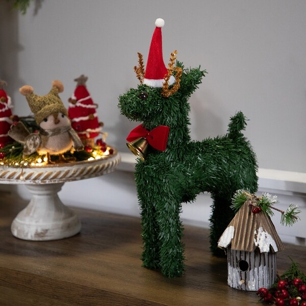 Pine Reindeer with Bell Artificial Christmas Decoration