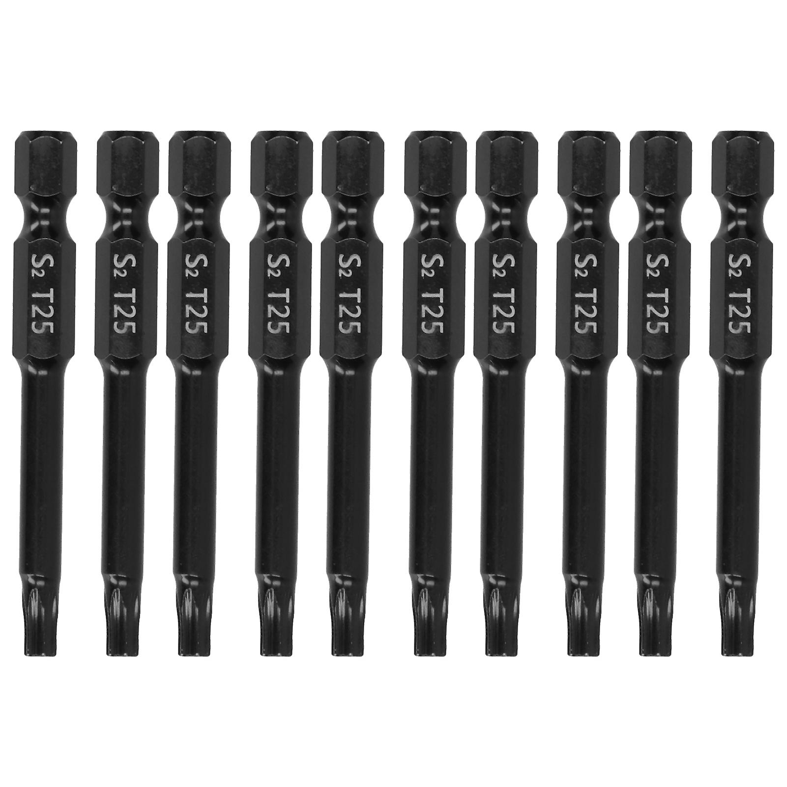 10pcs 60mm Steel Star Head Screwdriver Set Bits Hand Tools Magnetic Screw Driver Bit Sett25