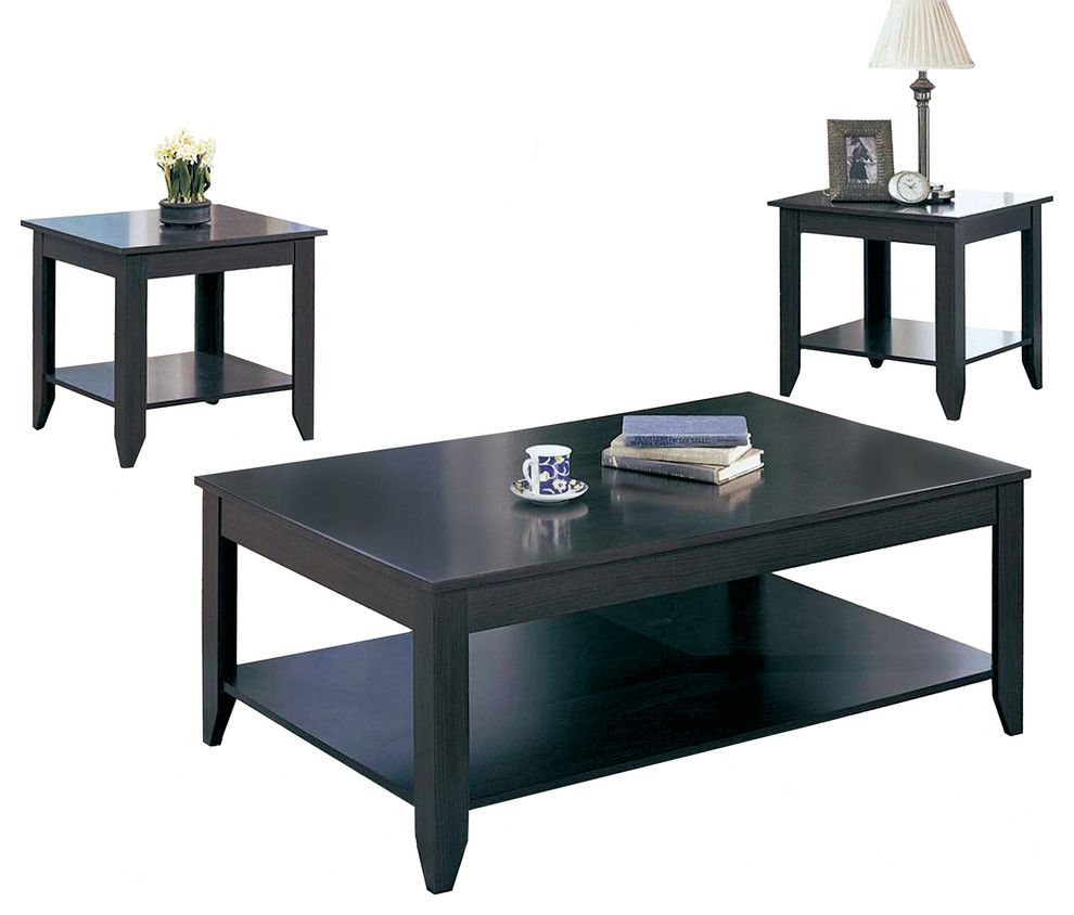 Coaster 3PC Simple Design Table Set in Cappuccino 700285   Contemporary   Coffee Tables  Houzz