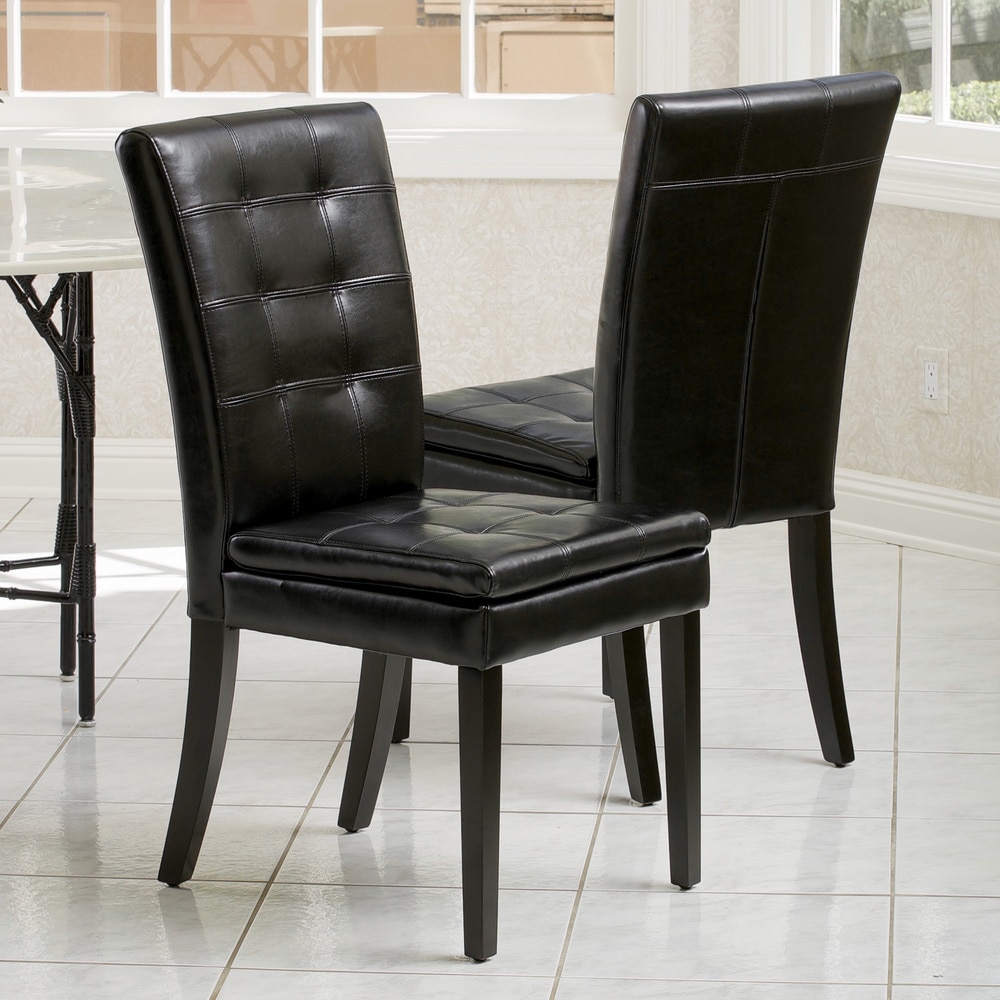 Crayton Leather Dining Chair (Set of 2) by Christopher Knight Home