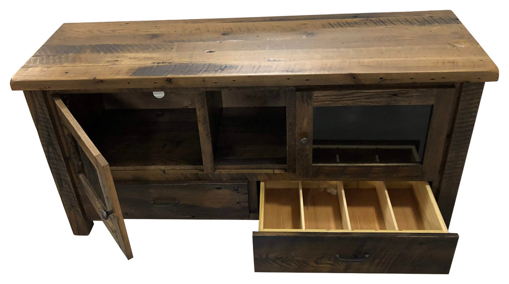 Foxfield Reclaimed Entertainment Center   Rustic   Entertainment Centers And Tv Stands   by Rustic Red Door Company  Houzz