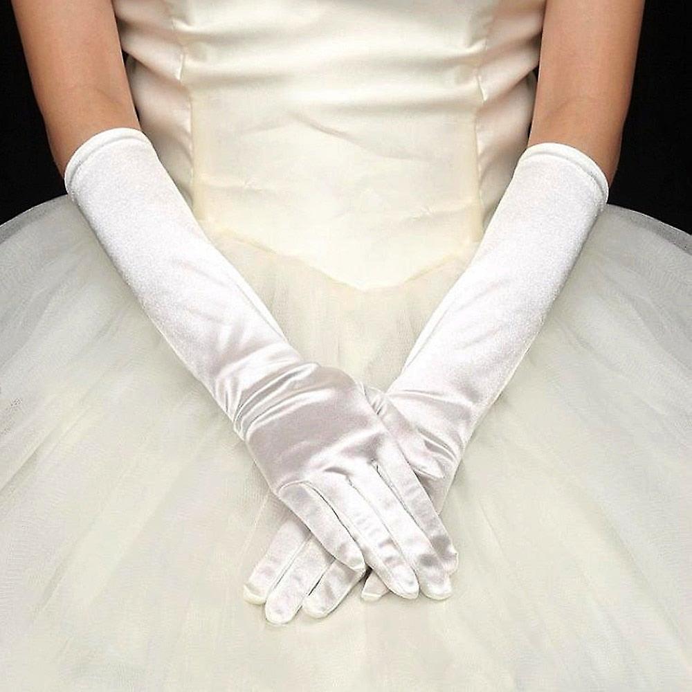 Womens Satin Long Gloves