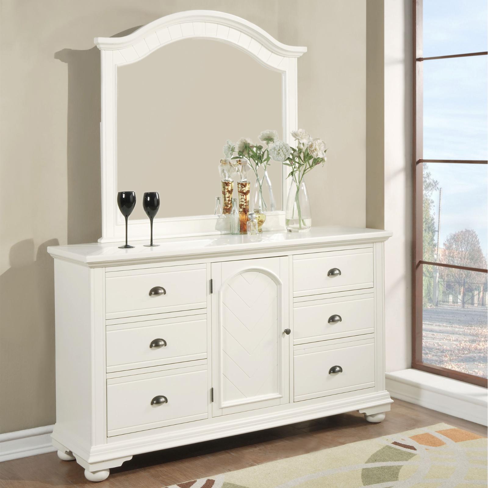 Picket House Furnishings Addison Dresser and Mirror Set in White