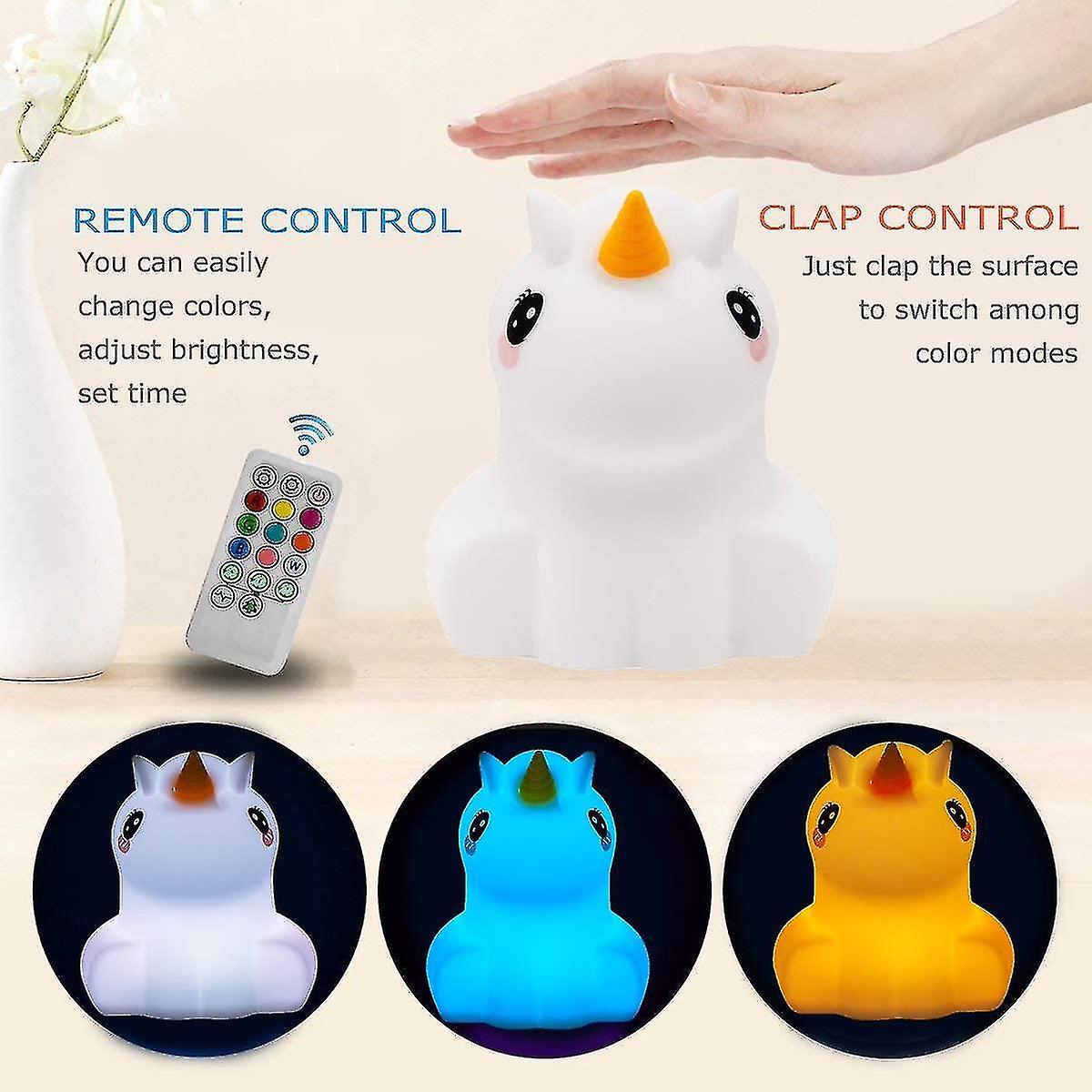 Night Light Children Rabbit - 9 Colors Bedside Lamp Children''s Room Lamp Portable Silicone Gift