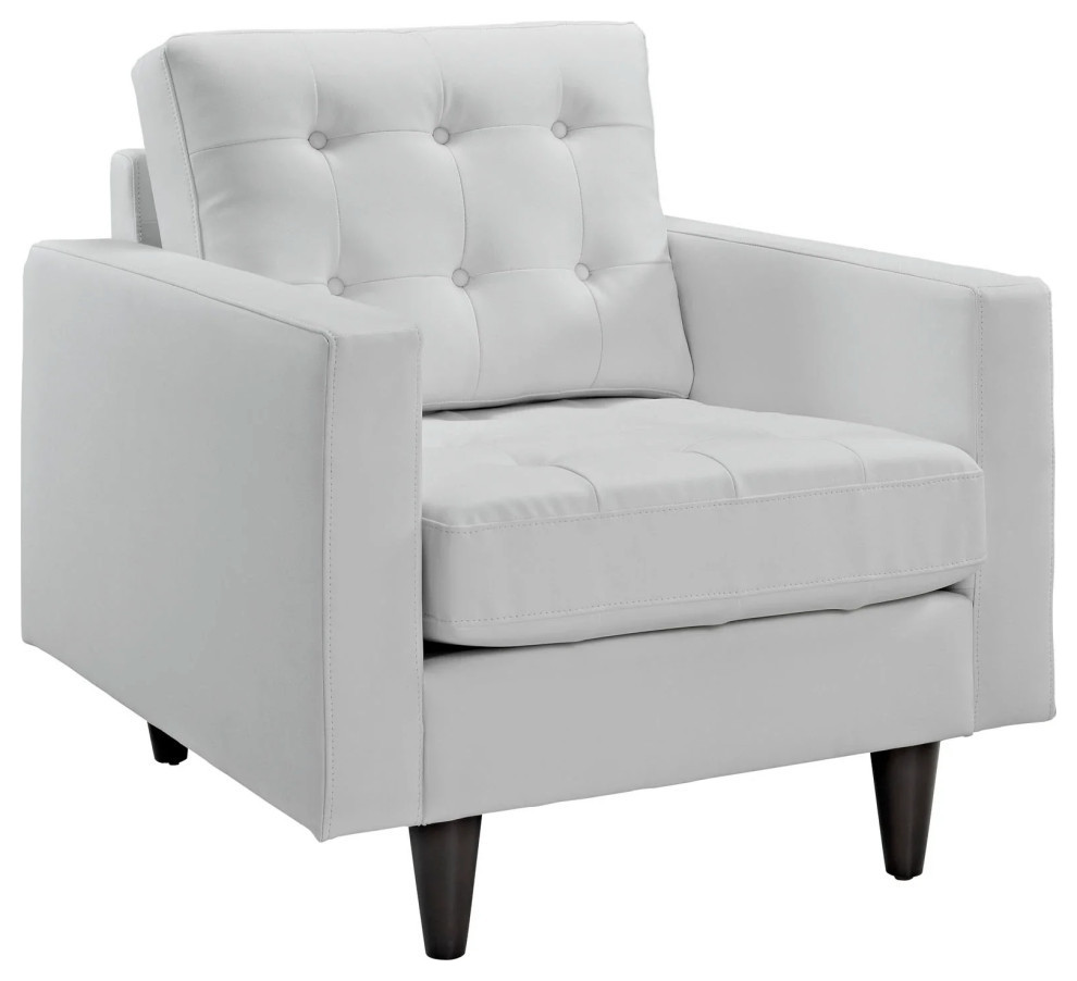 Melanie White Sofa and Armchair Set of 2   Midcentury   Living Room Furniture Sets   by Virgil Stanis Design  Houzz