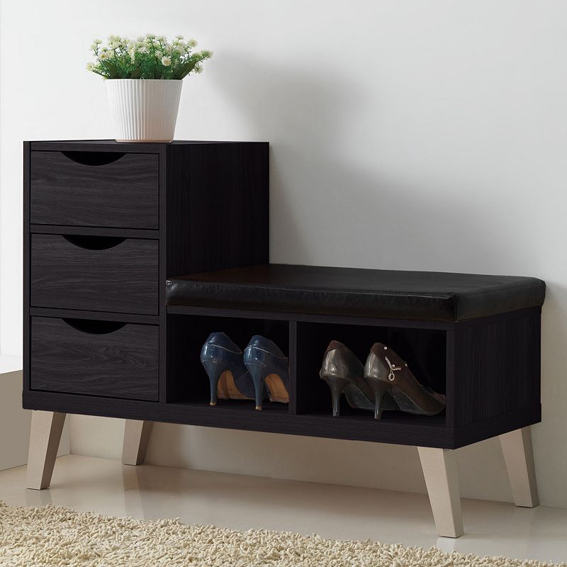 Baxton Studio Arielle Wood Shoe Storage Bench