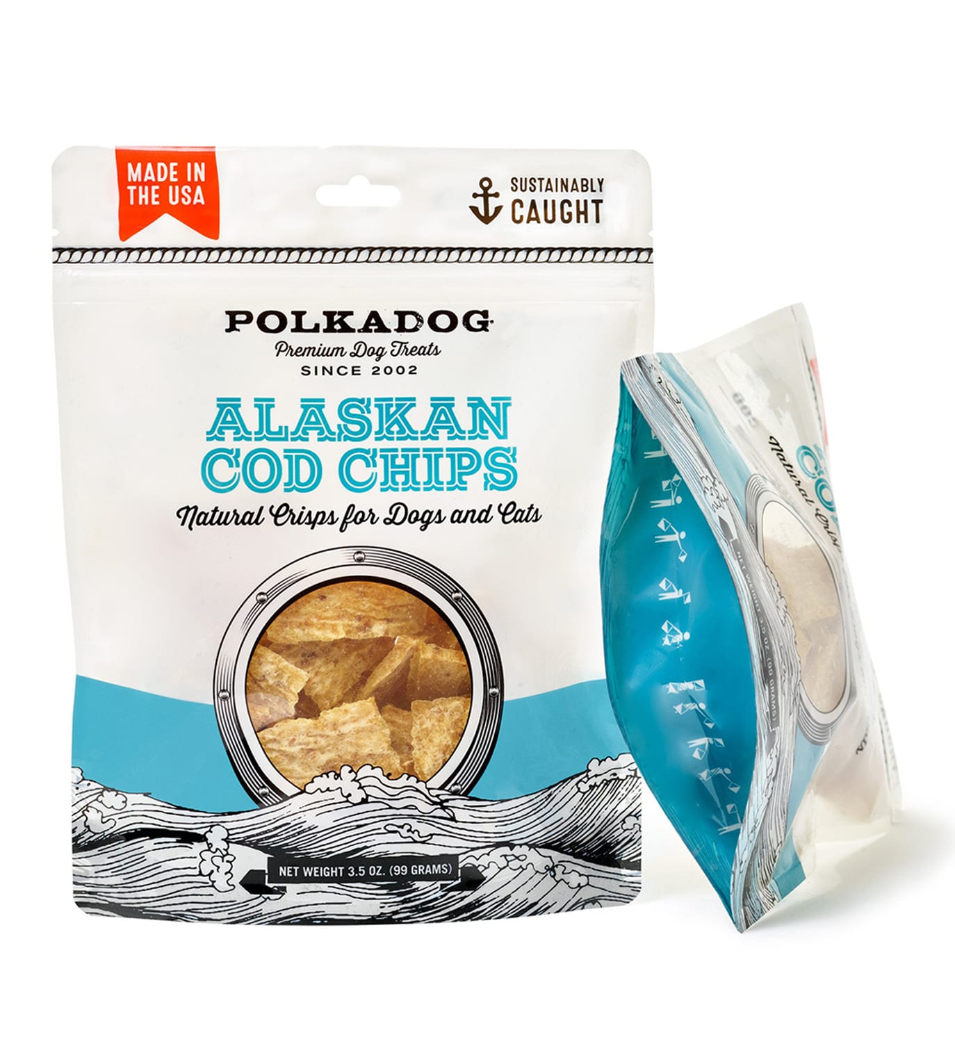 POLKADOG BAKERY Alaskan Cod Chips for Dogs and Cats