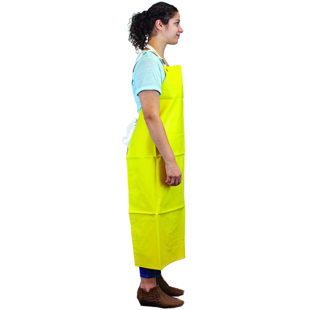 Safe Handler, Heavy Duty Nitrile Industrial Bib Apron, Chemical and Oil Resistant, Yellow