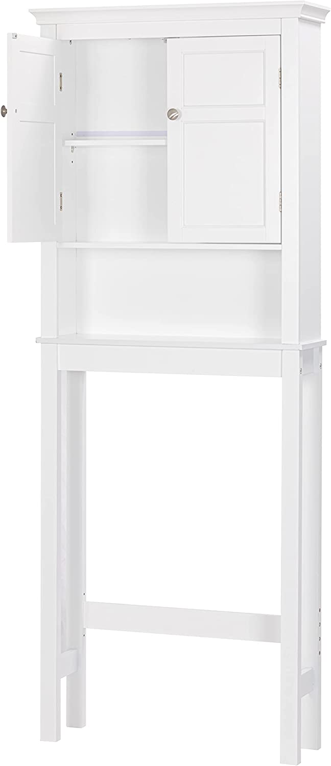 UTEX Bathroom Storage Over The Toilet, Bathroom Cabinet Organizer with Adjustable Shelves, Bathroom Space Saver for Bathroom, White