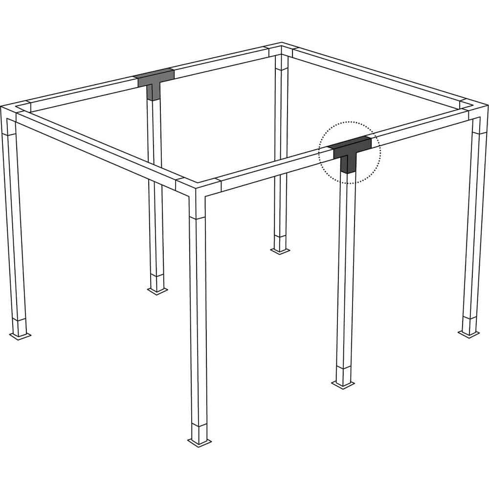 WILD HOG LINX 4 in TFit Black Steel Extension Bracket Pergola for 42154 Wood Posts