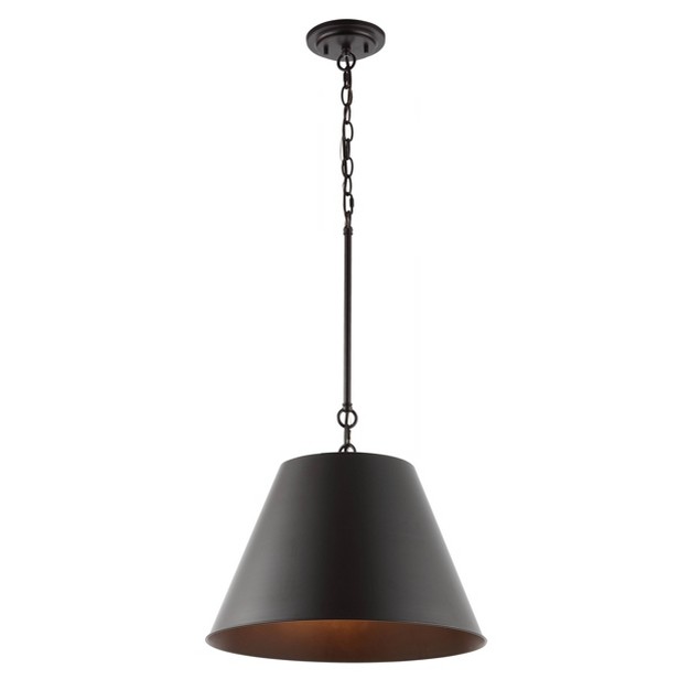 1 light Henry Industrial Farmhouse Iron Led Pendant Oil Rubbed Bronze Jonathan Y