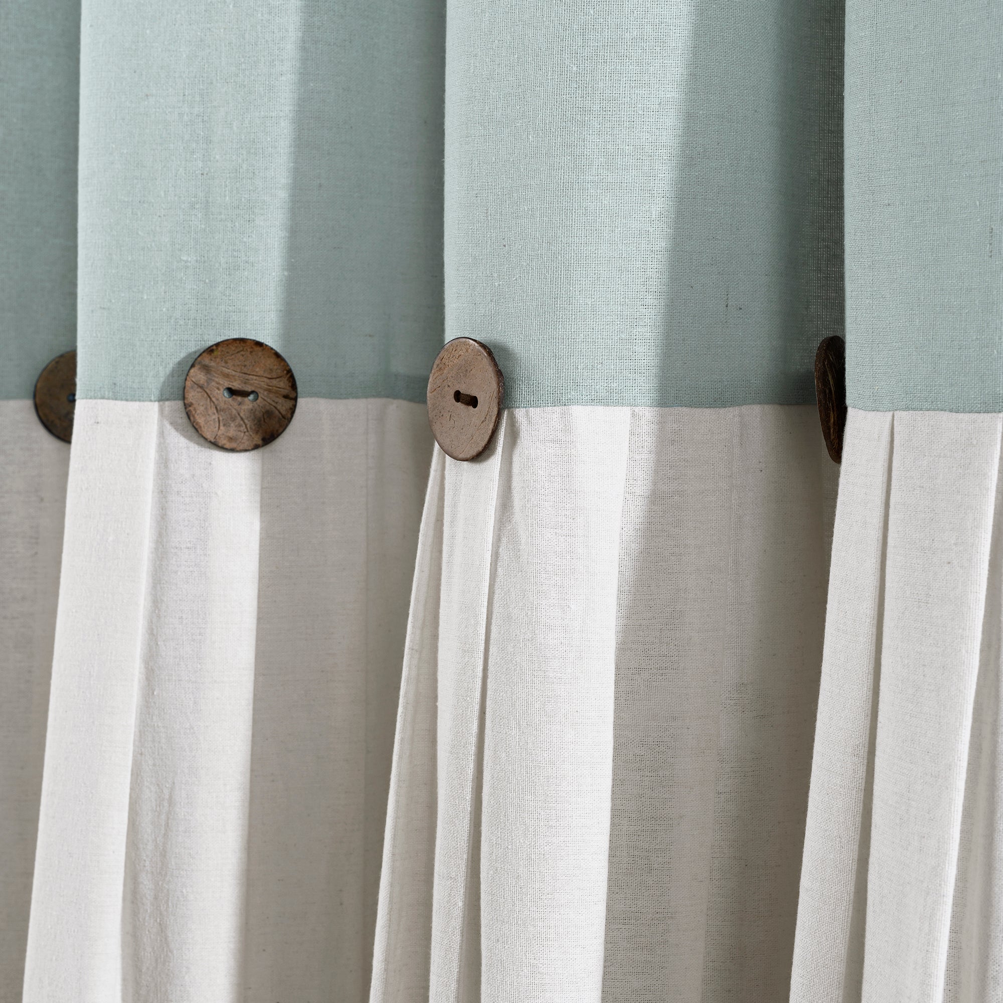 Linen Button Window Curtain Panel