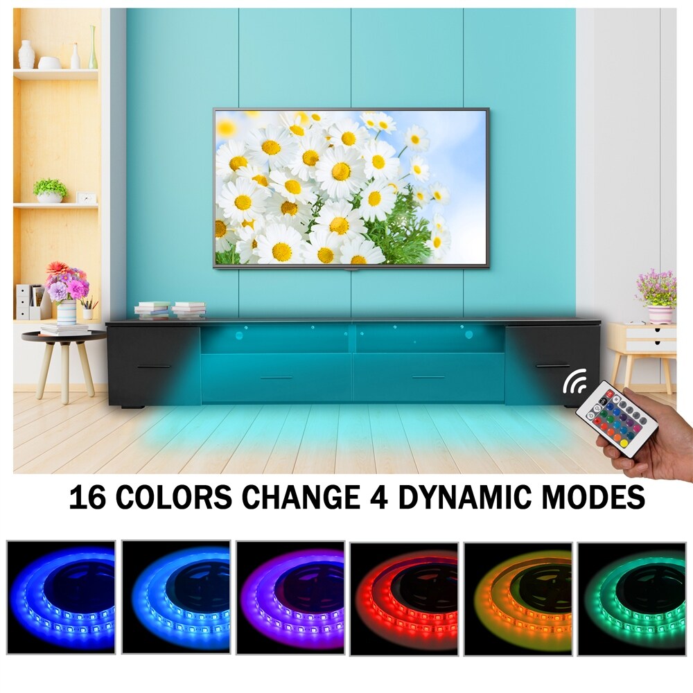 Stand for TV Up to 90 Inch  Large Led TV Stand with 4 Storage Drawers