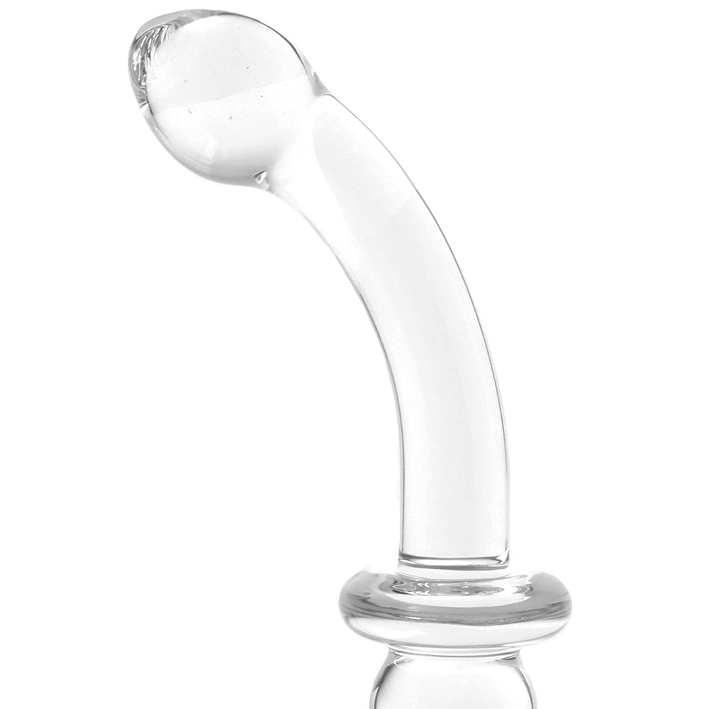 gläs 8 Inch Ribbed G-Spot Glass Dildo