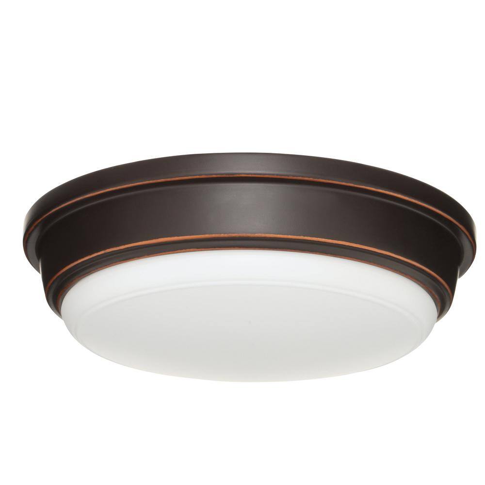 Hampton Bay Oil Rubbed Bronze Integrated LED Outdoor Flush Mount IKE2001L