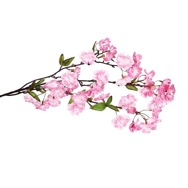 Set of 4 Pink Artificial Lovely Cherry Blossom Flower Stem Spray 35in