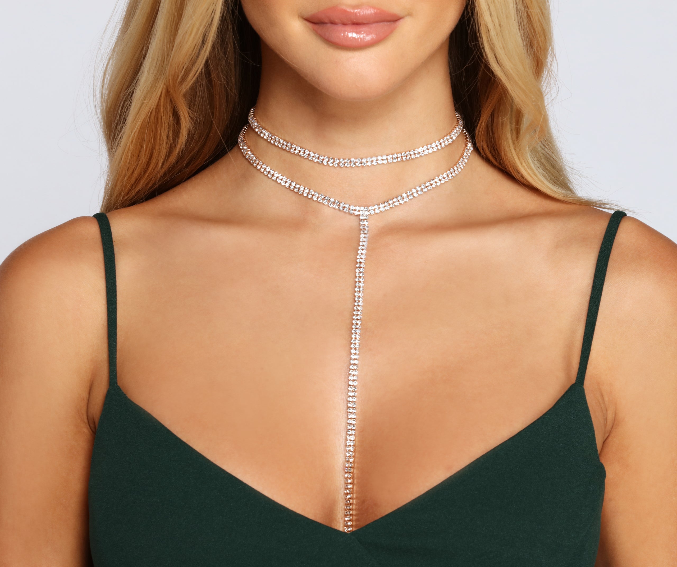 The Glam Life Rhinestone Choker Set