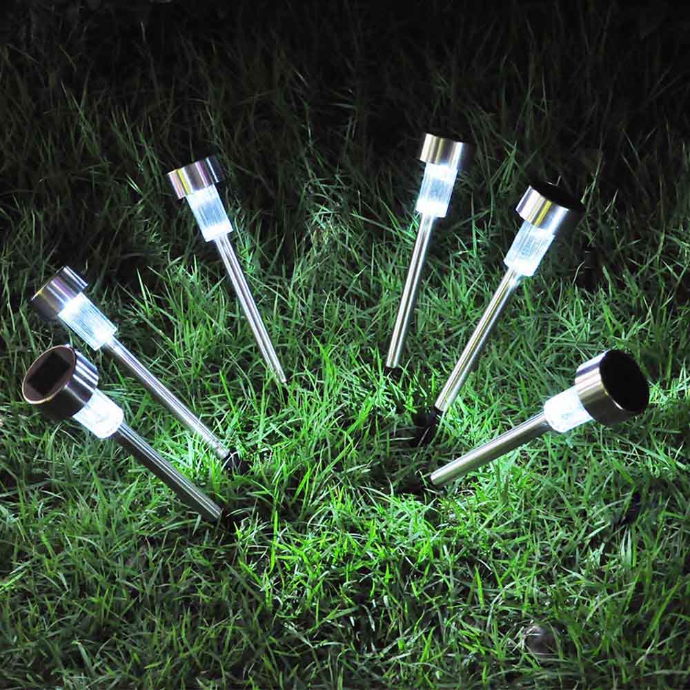 Yescom 6x Solar Landscape Light White Outdoor Path Silver