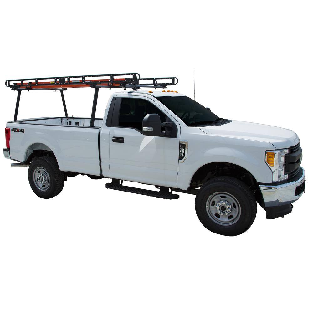 Buyers Products Company 800 lbs. Capacity Black Powder-Coated Aluminum Truck Ladder Rack 1501410