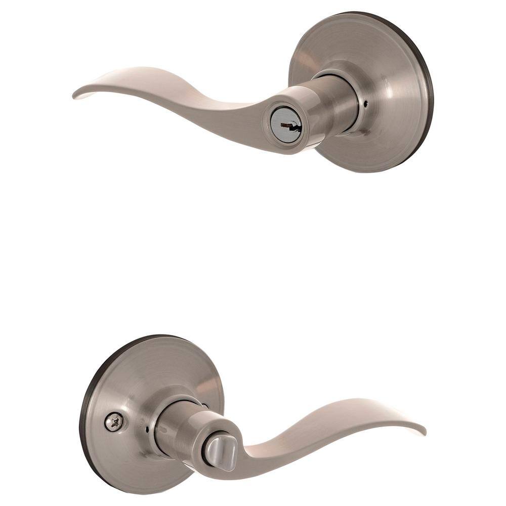 ESSENTIALS by Schlage Millstreet Satin Nickel Keyed Entry Door Handle V54 V MST 619