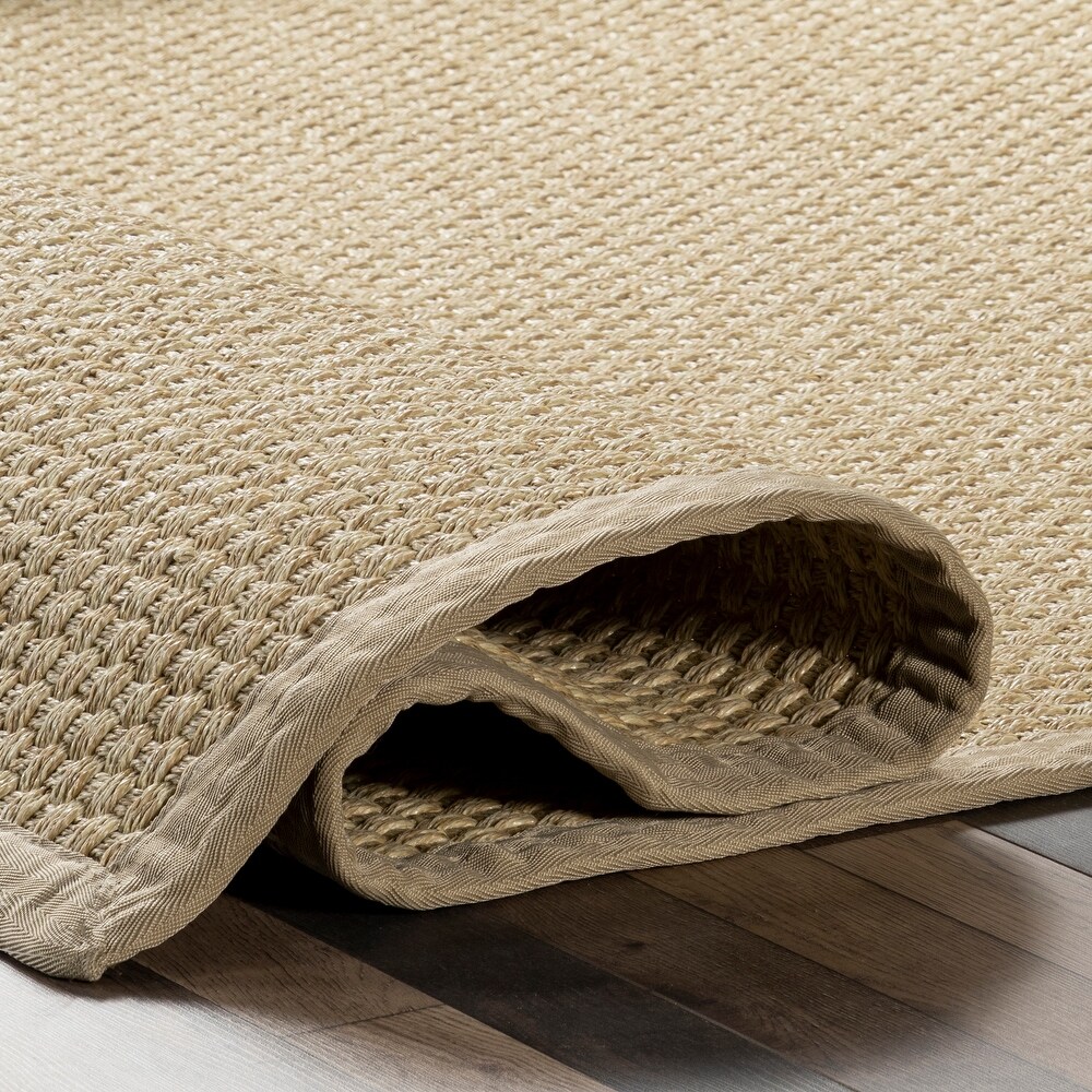 Brooklyn Rug Co Meena Faux Seagrass Bordered Indoor/Outdoor Area Rug