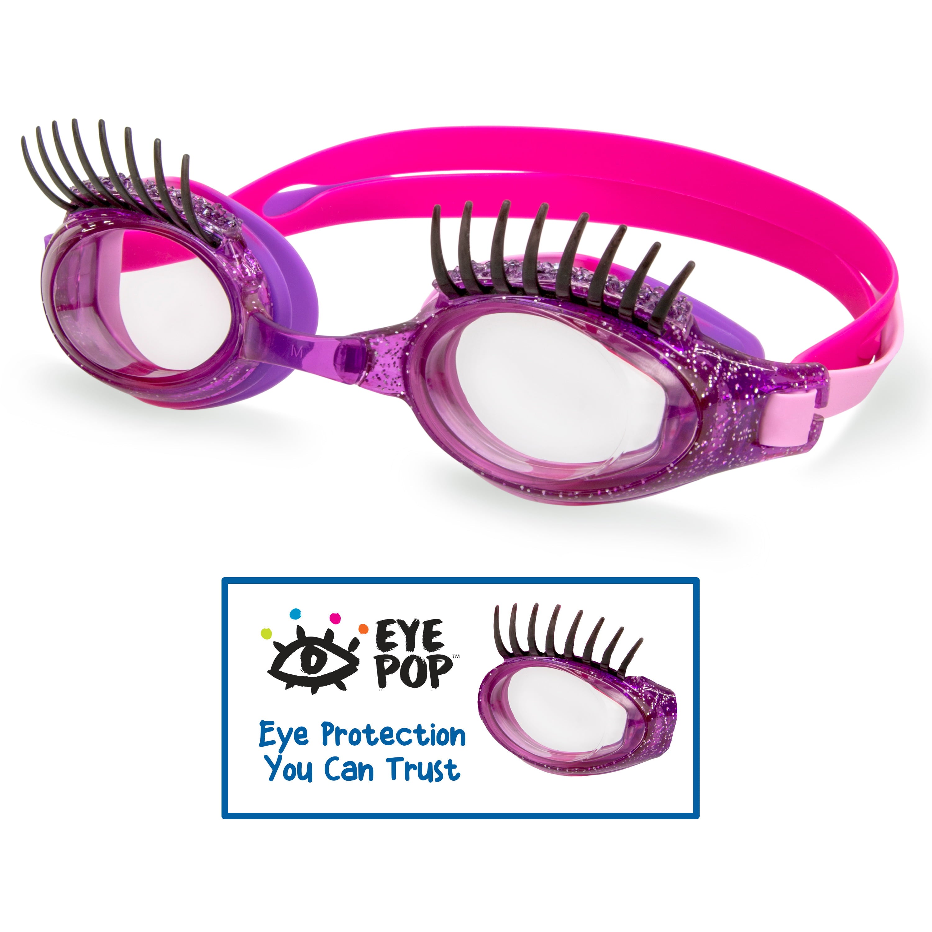 Eye Pop Pink and Purple Swimming Sport Goggles