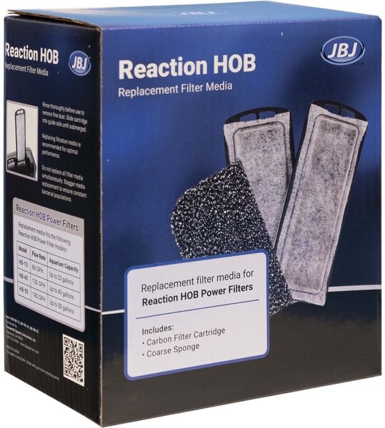 JBJ Aquarium HB-45 Reaction HOB Aquarium Replacement Filter Media， 2 count