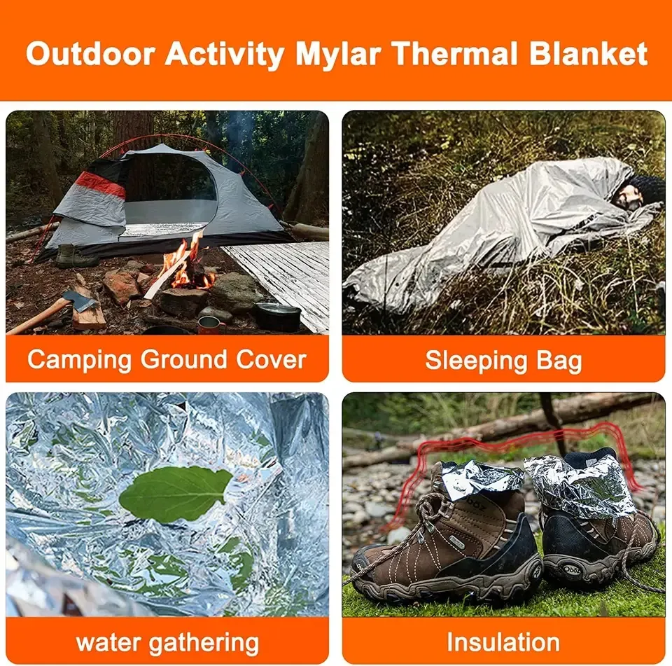 Firstime Folding 210x160cm First Aid Life saving Survival Rescue Lander keep warm Emergency Blankets Folding Thermal Blanket