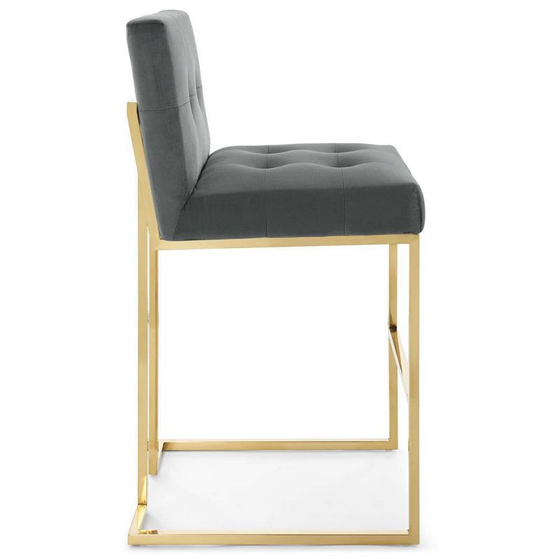 Modway Privy Gold Stainless Steel Performance Velvet Bar Stool