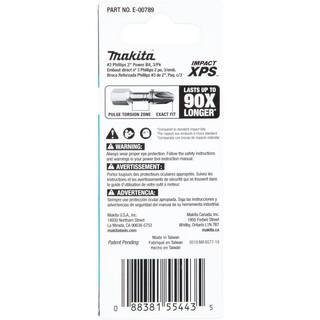 Makita Impact XPS #3 Phillips 2 in. Power Bit (3-Pack) E-00789