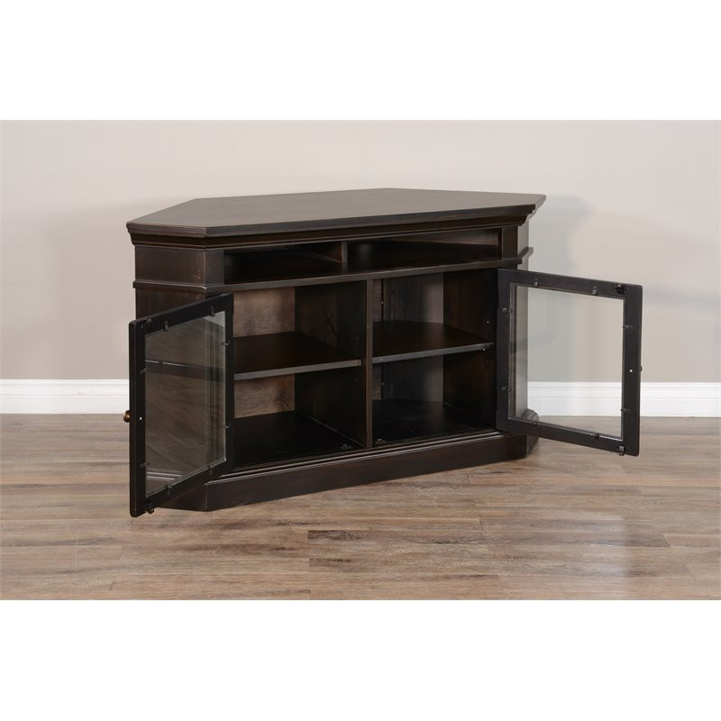 Sunny Designs Sedona Wood Corner TV Console for TVs up to 60 quotin Rustic Oak   Transitional   Entertainment Centers And Tv Stands   by Homesquare  Houzz