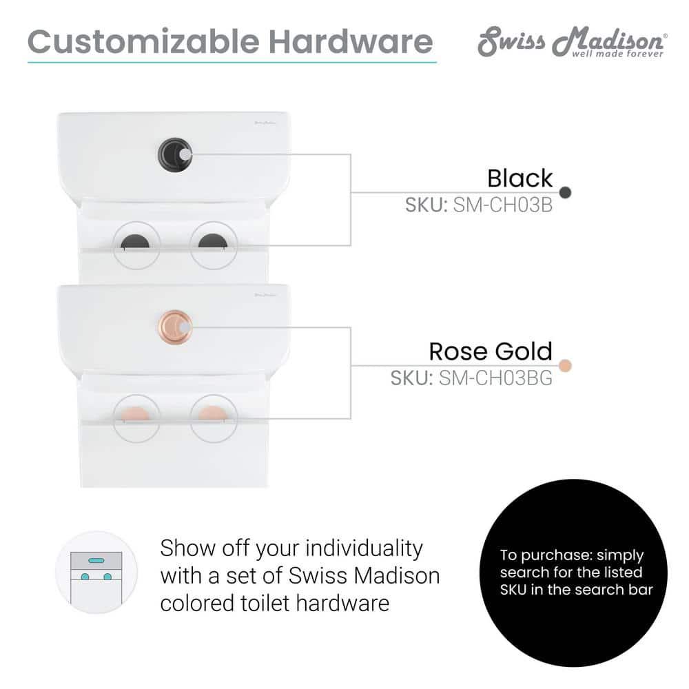 Swiss Madison Carre 1Piece 08128 GPF Dual Flush Square Toilet in White Seat Included