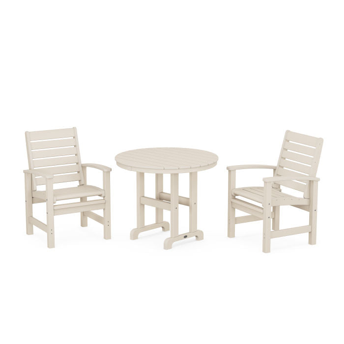 Polywood Signature 3-Piece Round Farmhouse Dining Set PWS1345-1