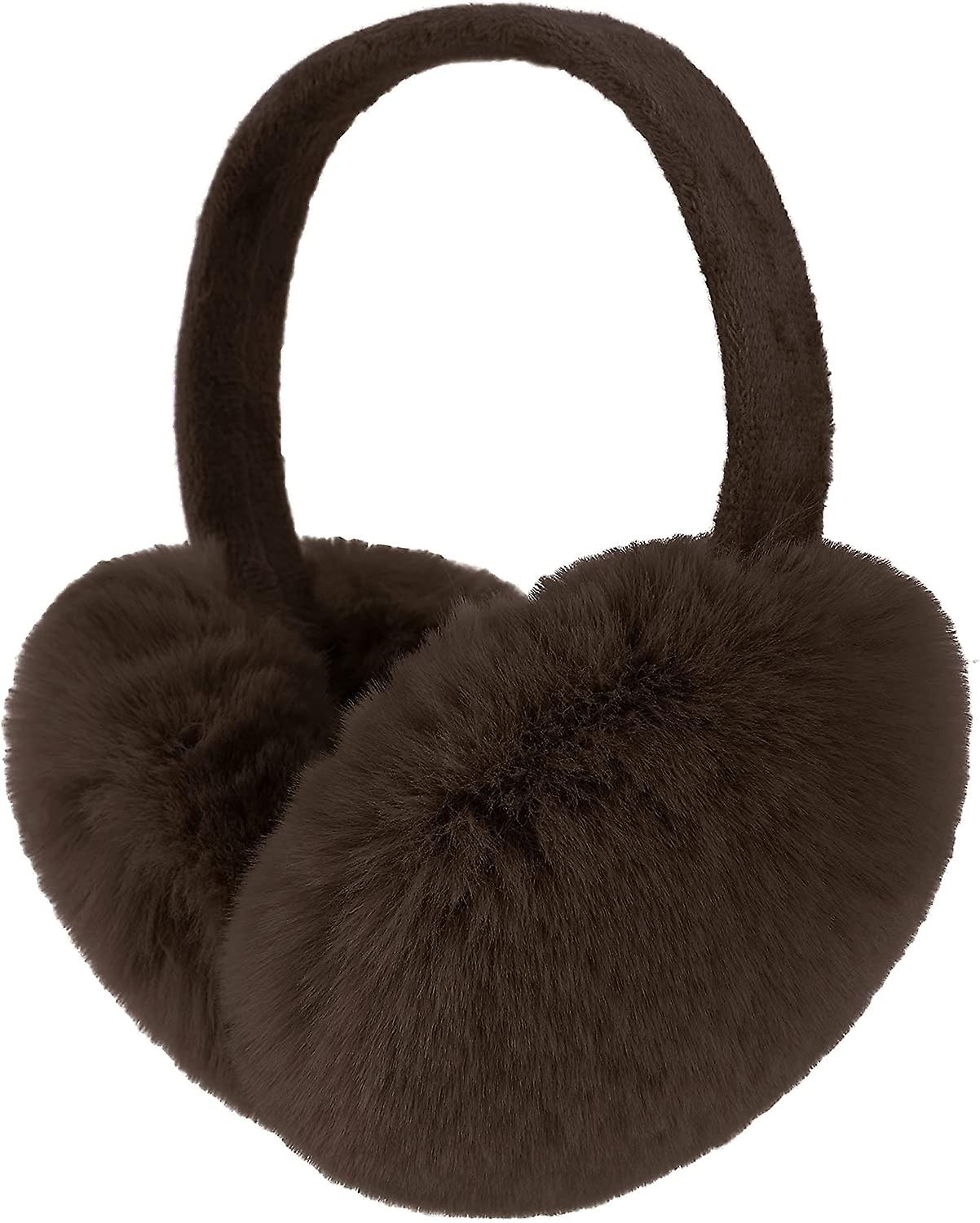 Men/women's Faux Furry Warm Winter Outdoors Ear Muffs 1 Pcs Coffee -