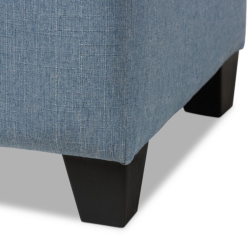 Baxton Studio Michaela Blue Ottoman