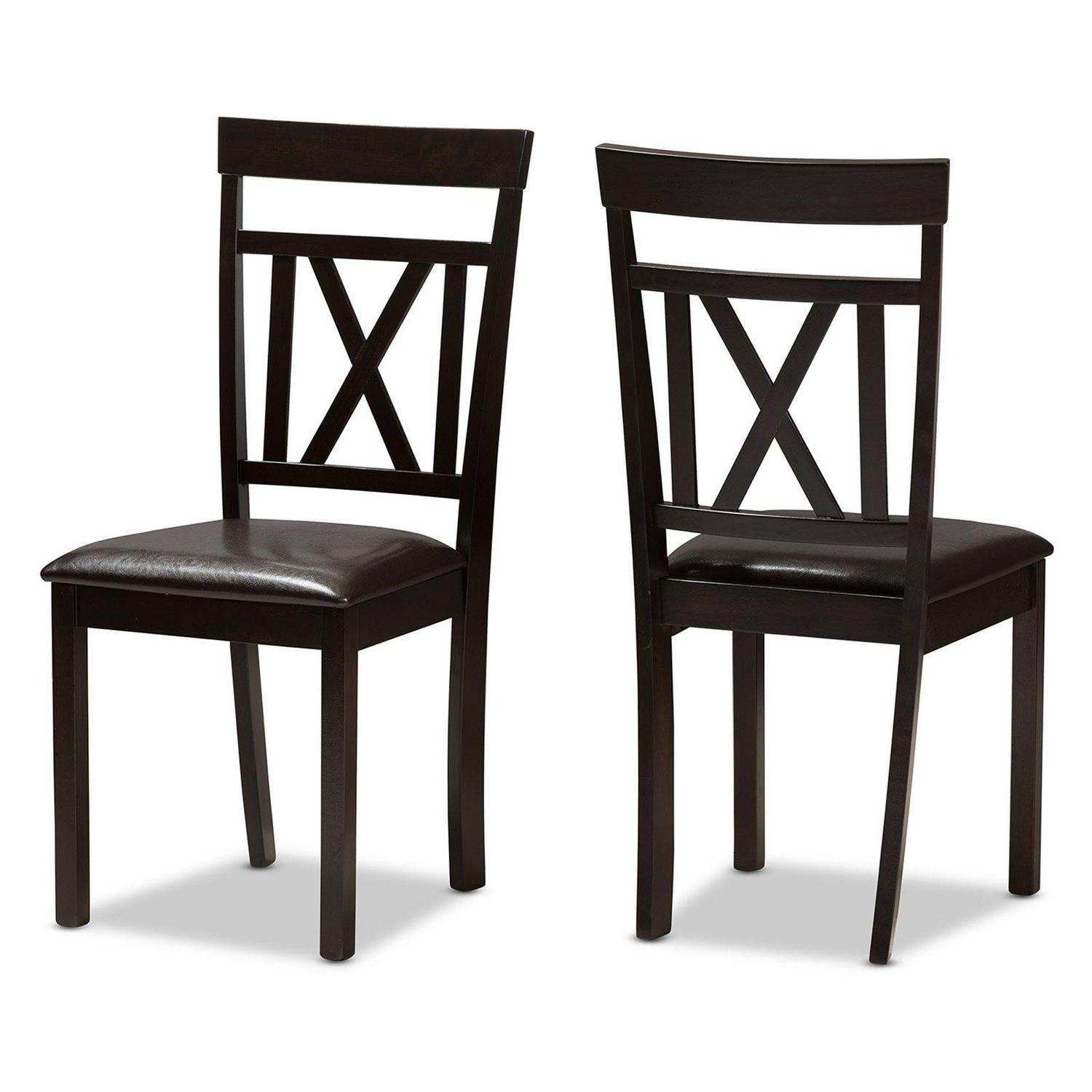 Baxton Studio Rosie Cross Back Dining Side Chair  Set of 2