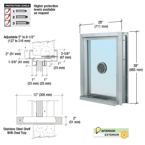 CRL C0EW2436A Satin Anodized 28 Wide x 38 High B...