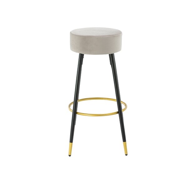 Modern Set of 2 Counter Height Bar Stools with Golden Footrest