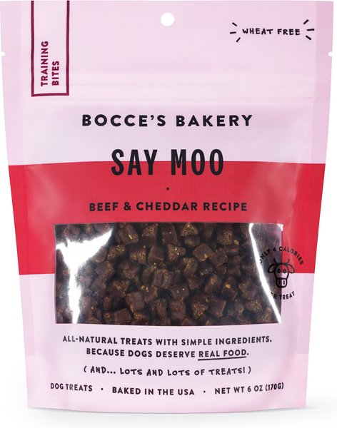 Bocce's Bakery Say Moo Beef and Cheddar Training Bites Dog Treats