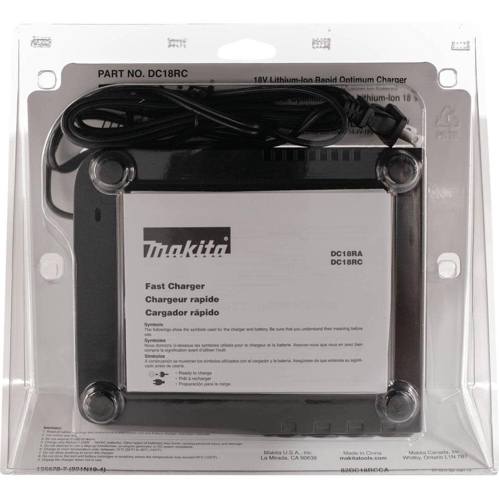 Makita 18V Lithium-Ion Rapid Optimum Charger DC18RC from Makita