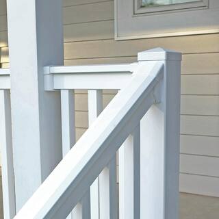 Weatherables VanderbuiltDelrayBellaireVilano White Stair Railing Bracket Kit (4-Piece) AWBR-STAIRKIT-TRAIL