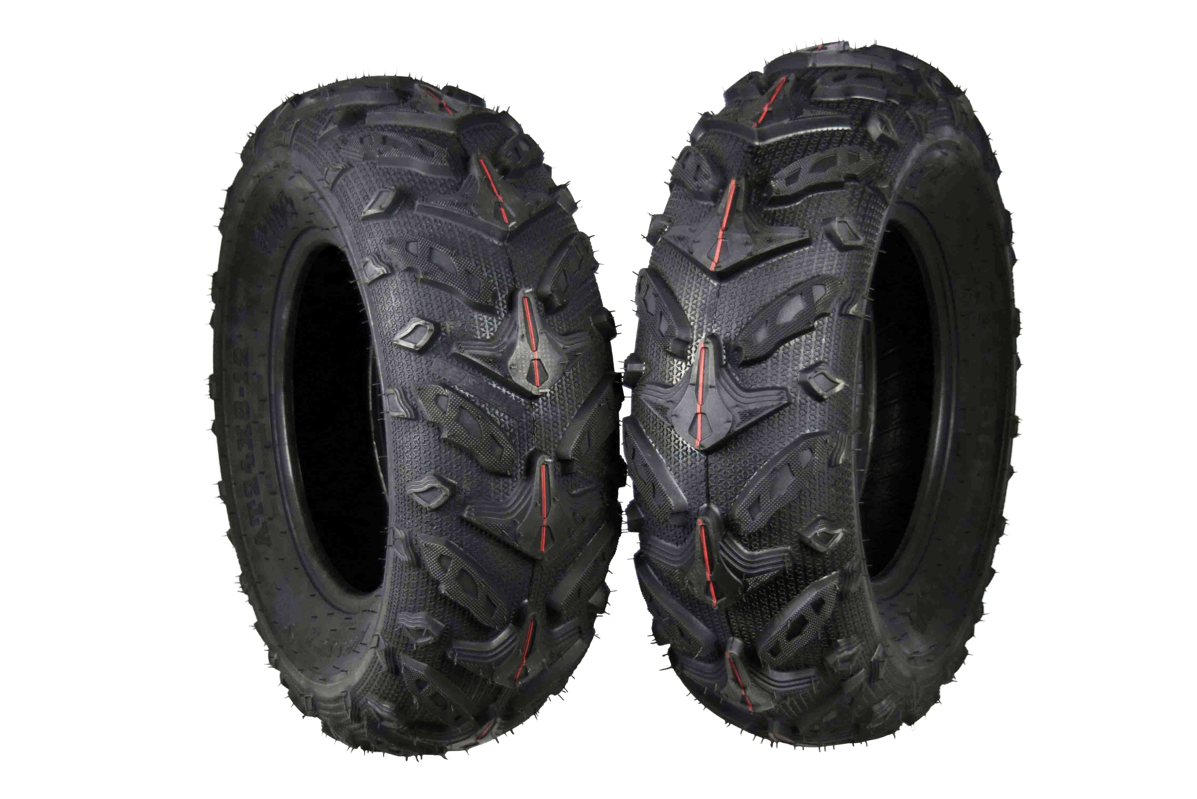 MASSFX Grinder 24x8-12 Front ATV Tire， 6-Ply Rating， Chip and Tear Resistant， Micro Tread Technology， for Soft and Hard Pack Ground (2 Pack)