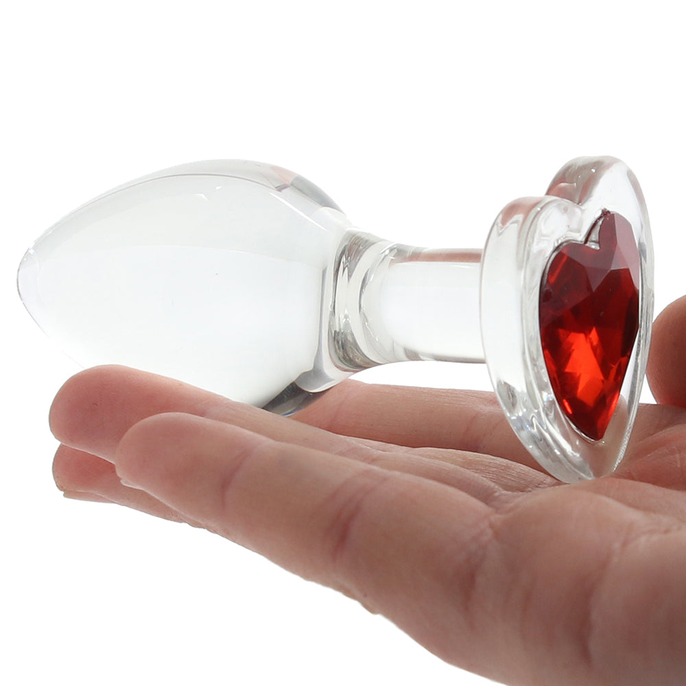 Adam & Eve Red Heart Gem Glass Plug Set