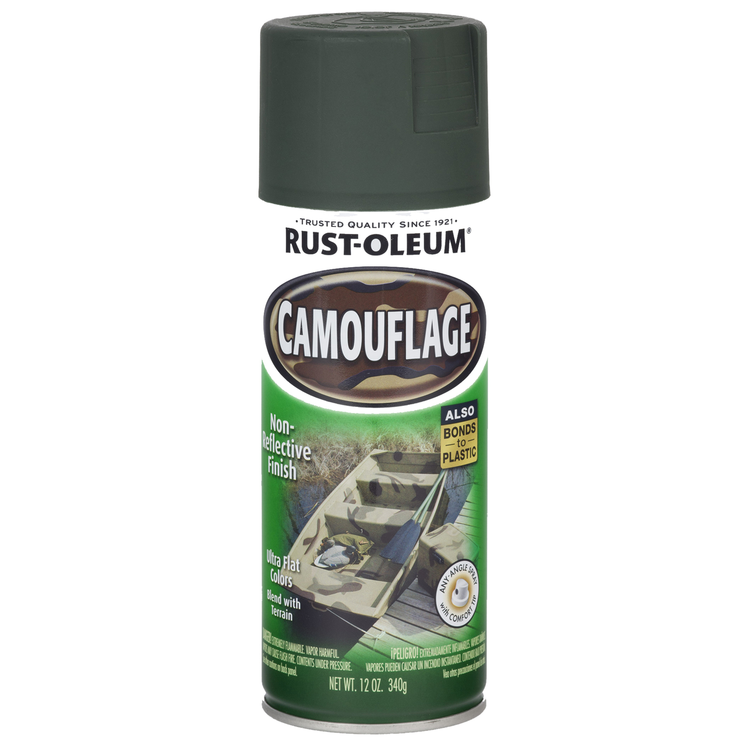 Rust-Oleum Specialty Flat Deep Forest Green Camouflage Spray Paint 12 oz