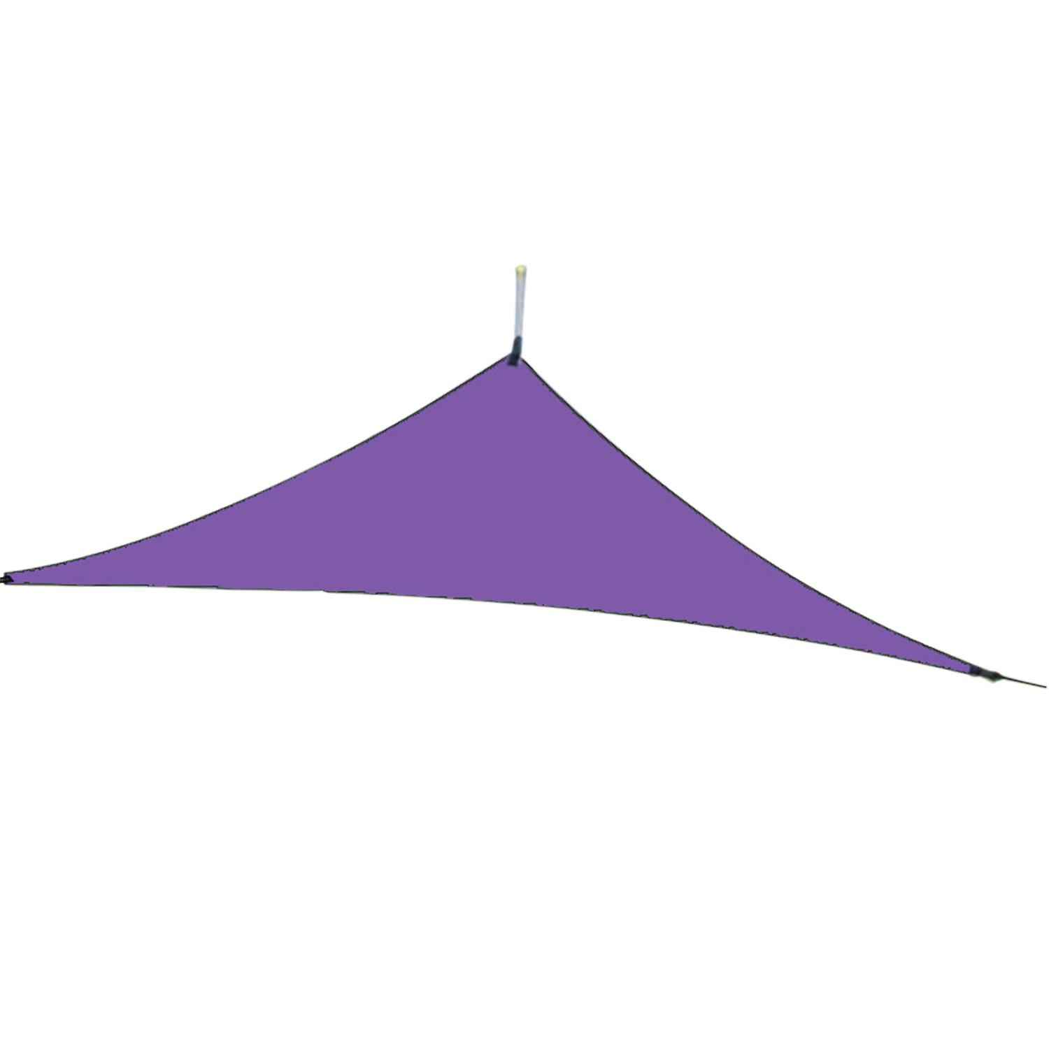 Purple 6x6x6m 20ft Rain Fly Uv Resistant Sun Shade Sail Canopy Waterproof Heavy Duty Triangle 210t Polyester Awning Sand Sunshade For Outdoor Patio Ga